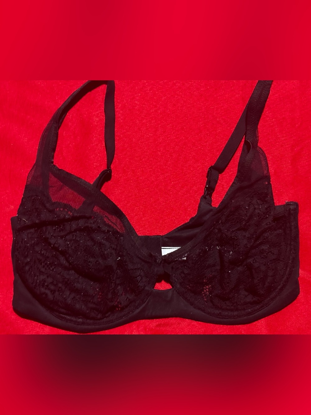 Victoria's Secret Black Lace Underwire Bralette with Center Tie